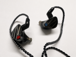 Black TinHiFi HUO hybrid in-ear monitors with braided cable